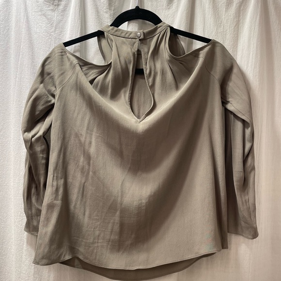 Wilfred by Aritzia; olive colored open shoulder blouse; size small - Picture 3 of 3